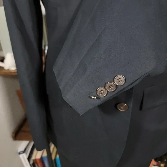J.Crew THOMPSON Men's Sport Coat Blazer Two Button‎ Black cotton Size 46R NEW